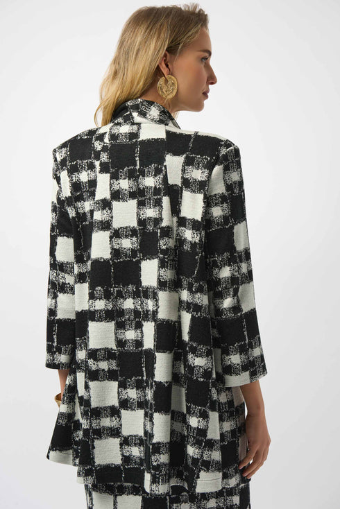 Joseph Ribkoff Jacquard-Jacke in A-Linie mit Karomuster